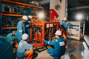 mechanic engineer working on machines
